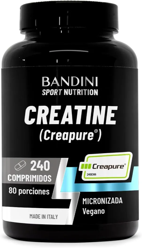 Bandini® Creatine CREAPURE® Monohidrato 240 Comprimidos - Suplemento para Entrenamiento, Deporte, Gimnasio y Pre-Entrenamiento - 100% Vegano - A Base de Monohidrato de Creatina para ATP y Recuperación