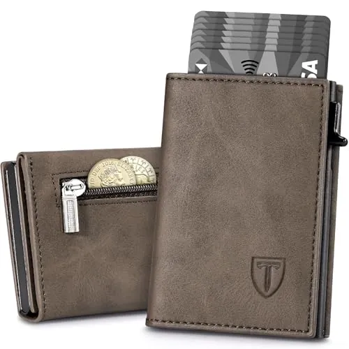 Tomylv Cartera para Hombre, Tarjetero de Cuero Pequeño con Bloqueo RFID