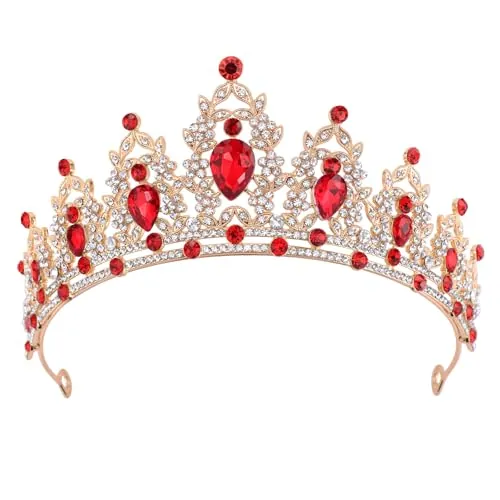 DRESHOW Corona de Cumpleaños para Mujeres Tiara de Cristal para Niñas Decoraciones para el Cabello Accesorios de Boda Corona de Purpurina Diademas para Fiestas de Princesas