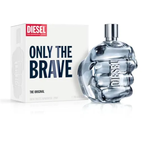 DIESEL Only The Brave EDT 200 ml, Combinación distintiva de Limón Fresco, Romero Aromático y Sensual Madera de Ámbar, El emblema de fuerza y audacia