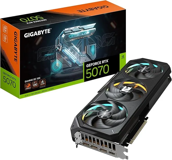 GIGABYTE GeForce RTX 5070 Gaming OC 12G Tarjeta Gráfica - 12GB GDDR7, 192 bits, PCI-E 5.0, 2625 MHz Core Clock, 3 x DP 2.1a, 1 x HDMI 2.1b, NVIDIA DLSS 4, GV-N5070GAMING OC-12GD