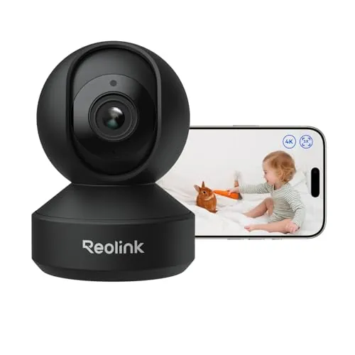 Reolink Camara Seguridad Interior 4K WiFi 6 Zoom óptico 3X, E1 Zoom Negro
