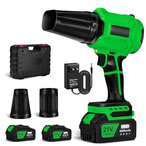 JUOIFIP Soplador de Hojas con 2 Batería, Soplador Turbo Jet 800000 RPM