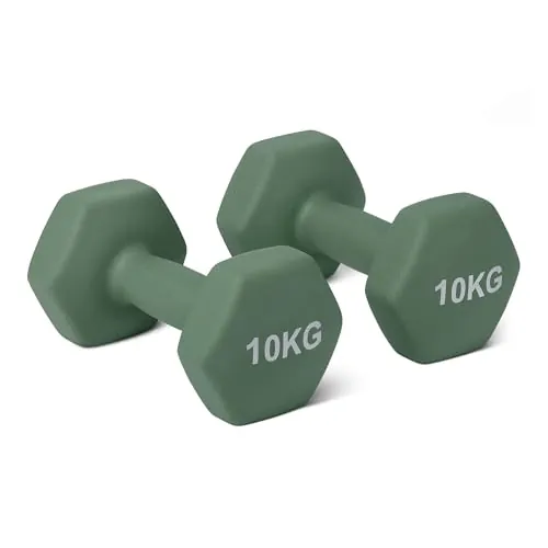 Amazon Basics Neoprene Dumbbell Weights Set, Pair of 10 kg