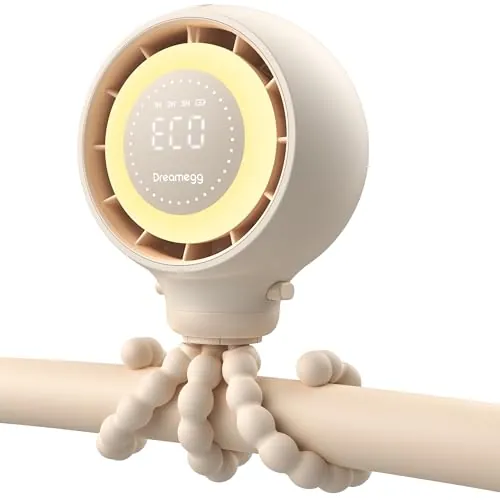 Dreamegg Ventilador Carrito Bebe, Clip 360° Desmontable, USB-C, 4000mAh