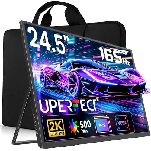 UPERFECT 24.5 Pulgadas 2K 165Hz Monitor Portátil, QHD 2560 x 1440 500 Nits