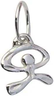 Colgante Indalo Pequeño de Plata de Ley 925, Diseño Unisex, Amuleto de Almería, 8mm x 7mm, para Cadenas hasta 3mm