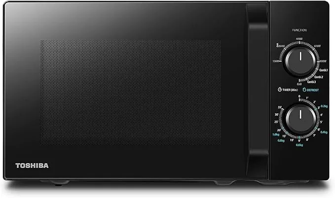 Toshiba MW2-MG20P(BK) Forno micro-ondas 20 L, brilho 700W/1000W, com crispy grill e função de cozedura combinada, 9 níveis de potência, lâmpada LED, fácil decongelação, preto