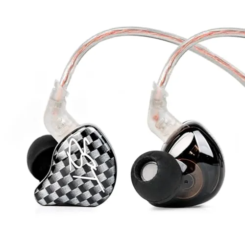 Yinyoo KZ-ZST Fácil KZ ZST Colorido híbrida banlance Inducido con Dynamic in-Ear Earphone 1BA + 1DD HiFi Auricular(Negro,con micrófono)