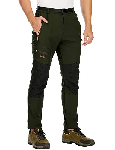 DAFENP Pantalones Trekking Esqui Trabajo Hombre Impermeables Polar Forrado