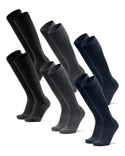 DANISH ENDURANCE Calcetines de Bambú Altos, 3 y 6 Pack MC (2xNegro, 2xAzul Marino Azul, 2xGris) 43-47