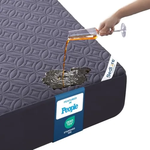 BEDLORE Protector Colchón 135x190 Impermeable y Suave con Oeko-Tex(Azul)