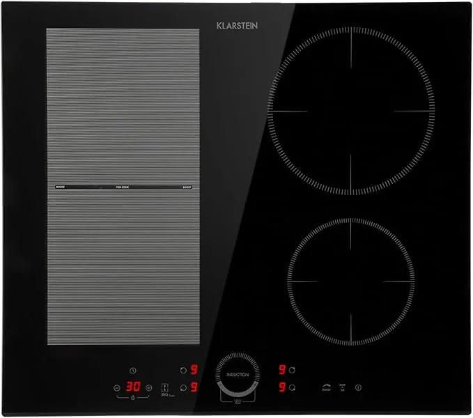 Klarstein Placa Induccion Eléctrica 7000W, Vitrocerámica Inducción Eléctrica de 4 Fuegos, Placas de Cocción de Sobremesa, Control Táctil, Placas de Cocción de Inducción, Placas Eléctricas para Cocinar