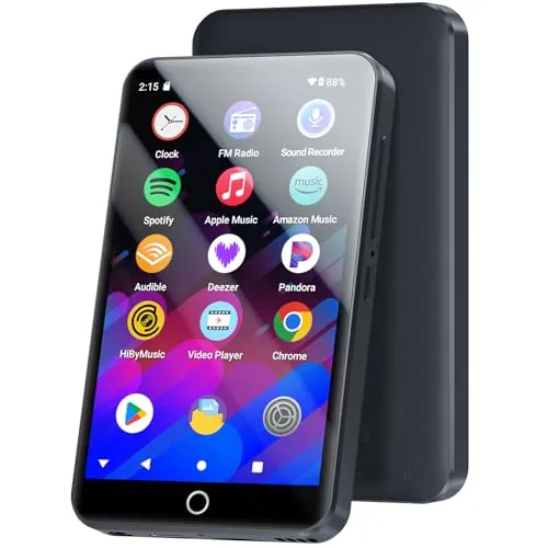 MECHEN Reproductor MP3 Android 13 con Bluetooth WiFi, 3GB RAM + 32GB ROM, 4" Pantalla Táctil, Radio FM, Spotify, Deezer, Audible, Música sin Móvil (H10 96GB)