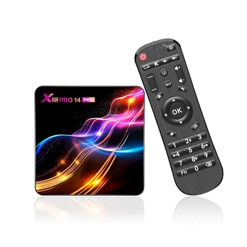 Android 14.0 TV Box,Caja Android TV 4GB RAM 128GB ROM RK3528 Quad-Core 64bit Cortex-A53 Soporte 2.4/5.0GHz WiFi6 BT5.0 4K 10/100M Ethernet HD 2.0 Smart TV Box