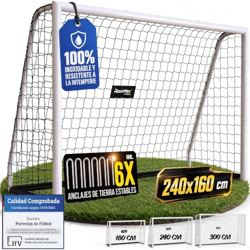 Racetex porterias de Futbol para niños Grande ENORMEMENTE Robusto 240x160