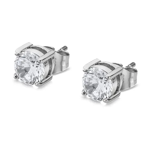 LOTUS STYLE Pendientes Hombre - Acero Inoxidable 316L - Cierre Seguro - Ligeros, Cómodos y Resistentes - Pendientes de Brillante 7.80 mm LS2167-4/1