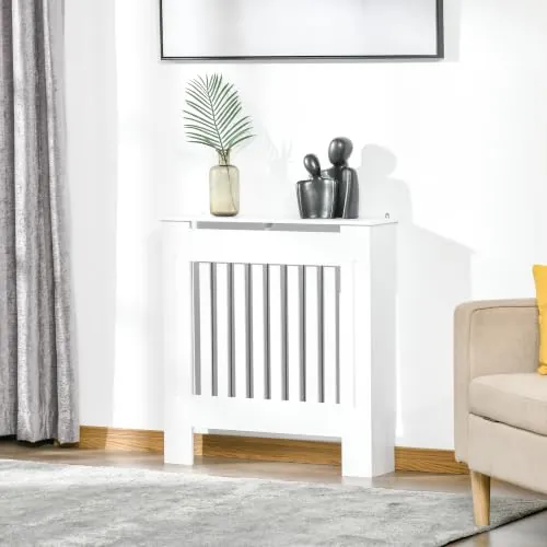 HOMCOM Cubre Radiadores Cubierta de Radiador78x19x81 cm Blanco