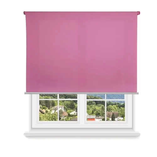 HOME MERCURY - Estor Enrollable translúcido Liso (135x180 cm, Fucsia)