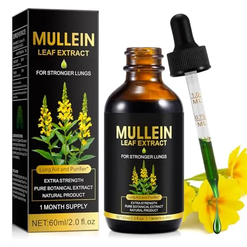 Extracto de hoja de gordolobo para los pulmones, gotas de gordolobo, extracto de hoja de gordolobo premium de apoyo para la limpieza de las vías respiratorias