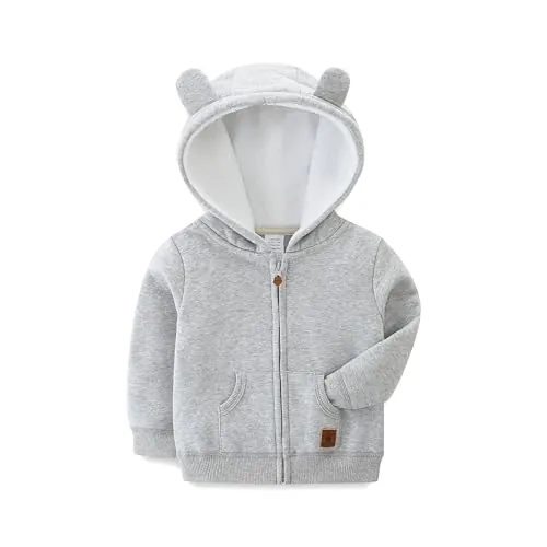 KIDDLETOWN Niños Chaqueta con Orejas, Chaqueta con Capucha para Bebés Niños y Niñas, Abrigo de Oso de Cartoon para Niños 3-24 Meses, Chaqueta para niños pequeños, Ropa de Exterior para otoño