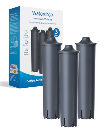 Waterdrop Filtro de Café Compatible con Smart Smart+ 24233, Jura E8, E6 (3) | Compatible con Jura Cafeteras, RFID Filtro, Reduce PFAS, PFOA/PFOS, Reduce el Contenido de Cal, 3 Pack