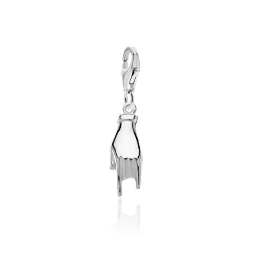 AKA Gioielli® - Charm con Cierre Mano de Rock Plata de Ley 925 Rodio Cuernos de Mano para Mujer y Niñas