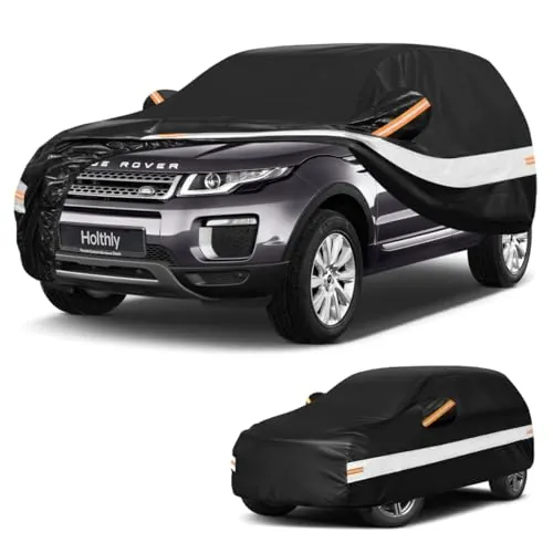 Holthly Funda Coche Exterior SUV para Range Rover Evoque(2011-2026),Funda Coche 10 Capas de Protección,Cubre Coche 100% Impermeable,Antipolvo,Cortaviento,Impermeable a la Lluvia,Protección UV.
