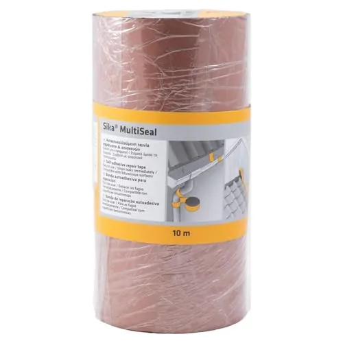 SIKA - Banda autoadhesiva bituminosa Multiseal - Terracota - Soporte múltiple - Para reparación de cubiertas y fisuras en edificios - 10m x 300mm