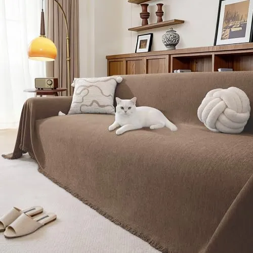 Ystyle Funda Sofa 1 Plaza, 180x230 CM, Manta Cubre Sofa, Café
