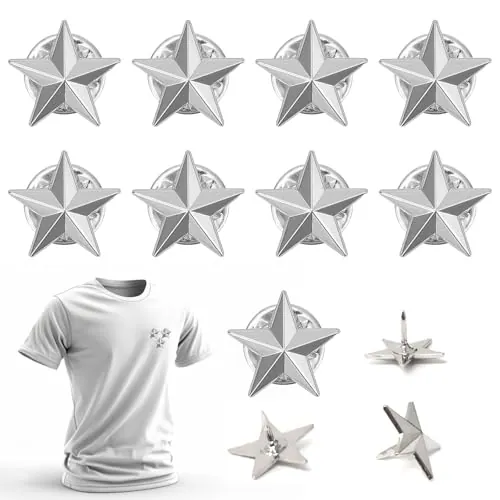 Estrella Prendedores de Aleación y Platino, Pentagrama Broche, Día de los Veteranos y Militares, 12 PC