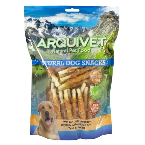 Arquivet, Twist con Pollo Enrollado, Snacks Naturales para Perros, Chuches para Perros, Golosinas para Perro, Premios para tu Mascota, 13 cm, 1 kg