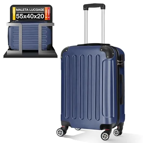 ARTREE Maleta de Cabina 55x40x23 ABS, Ligera y Compacta para Viajes en Avión, Equipaje de Mano para Hombre y Mujer, Dimensiones 55 cm