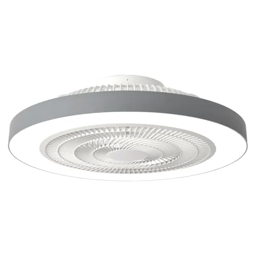 Depuley Ventilador de techo empotrado: Ventiladores de techo LED de perfil bajo de 20 pulgadas con luz para dormitorios - Ventilador sin aspas gris con control mediante aplicación para cocinas