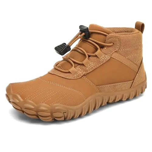 SAGUARO Barefoot Zapatillas de Trail Running Niños Niñas Zapatos de Minimalistas Descalzas Antideslizantes para Exterior Interior, Marrón, 25 EU