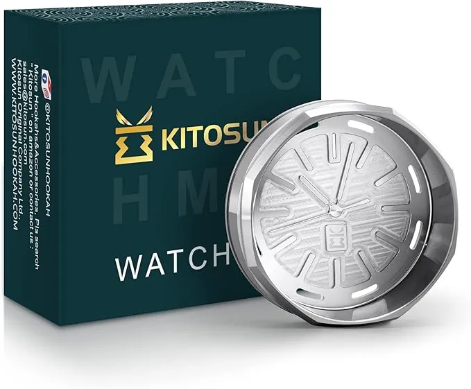 WatcHMD Carbón Gestor de Calor - Kitosun Acero inoxidable HMD bandeja de titular de carbón - Compatible con cazoletas Tradicionales y Phunnel, Mayor rendimiento y duración del carbón (APwatcHMD-Steel)