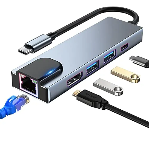 SZPACMATE Hub USB C 5 en 1 Compatible para MacBook Pro/Air