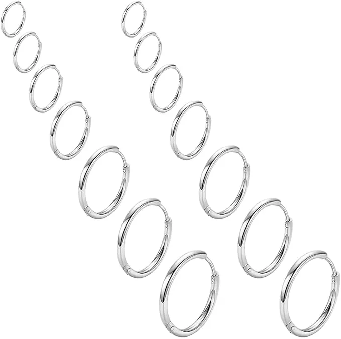 Aretes de Aro Acero Inoxidable para Mujer y Hombre