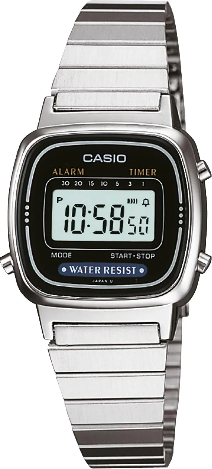 Casio Reloj de pulsera digital para mujer con acero inoxidable LA670W