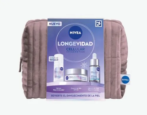 NIVEA Pack Cellular Epigenetics Cuidado facial Antiedad - Crema de Día FP30 + Sérum Revitalizante de Ojos + Sérum Rejuvenecedor de regalo - Revierte la Edad de la Piel