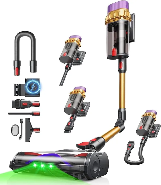 C10 EVO Aspiradora sin Cable, 68Kpa/600W/70Mins Aspiradoras Escoba con Modo Automático, Diserio autoportante, Depósito Doble de 1.8L, Cepillo Antienredos, Limpia Bajo Muebles sin Agacharte