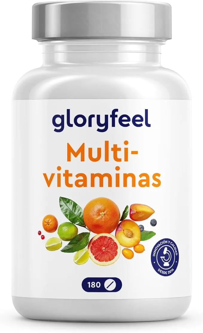 Multivitaminas y Minerales - 180 Tabletas para 6 meses - Todas las Vitaminas A,B,C,D3,E, Calcio, Zinc, Selenio - Multivitaminico Activo Completo para Hombre y Mujer - Probado en laboratorio