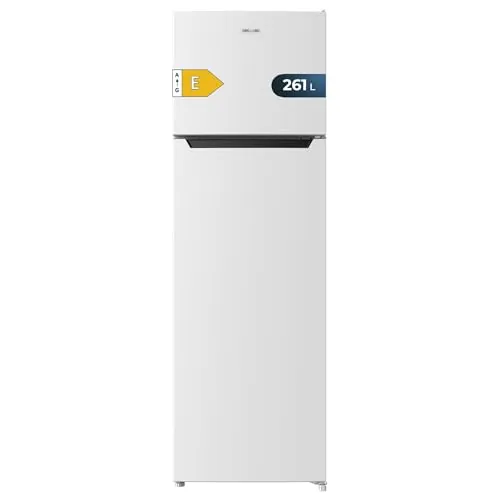 Cecotec Frigorífico 2D Bolero CoolMarket 2D 261 White E. Motor Defrost Frigorífico 2 Puertas Blanco 169x54Cm, 261L, Clase Energética E, Con Modo Fast Freezing, Display Interior, Puerta Reversible