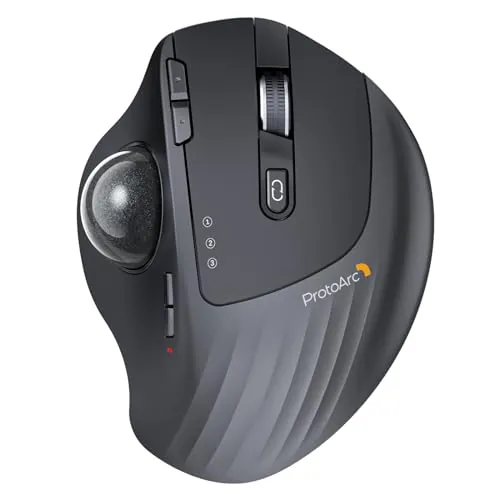 ProtoArc EM01 NL Ratón Trackball Inalámbrico Ergonómico, Ángulo Ajustable