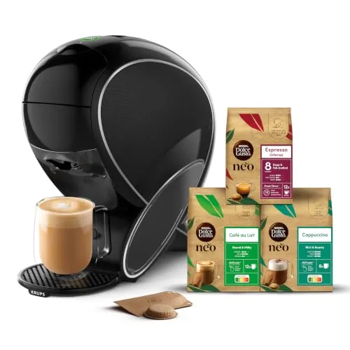 KRUPS Cafetera Cápsulas y Sobres NEO LATTE NESCAFÉ® Dolce Gusto® + 3 packs
