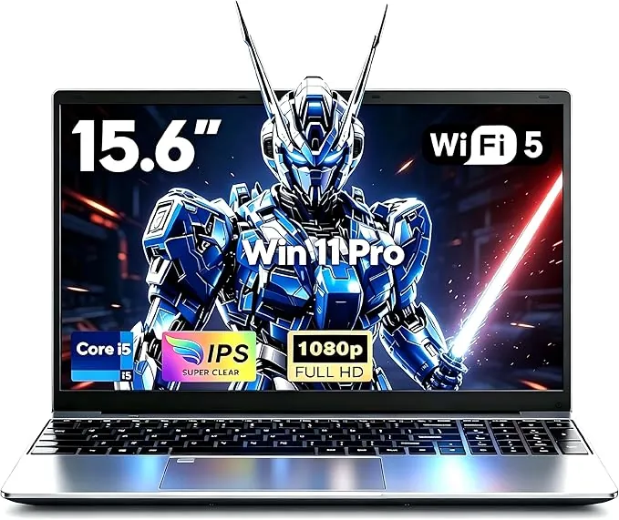 Ordenador portátil 15,6 Pulgadas 16 GB RAM, 512 GB SSD pc portátil procesador i5 6200U (2,3 a 2,8 GHz), Modelo 2026, Teclado Completo retroiluminado, Pantalla FHD 1920 x 1080p