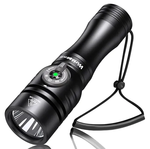 Wurkkos DL02 Linterna de Buceo Led,Antorcha de Buceo de 3000 Lúmenes