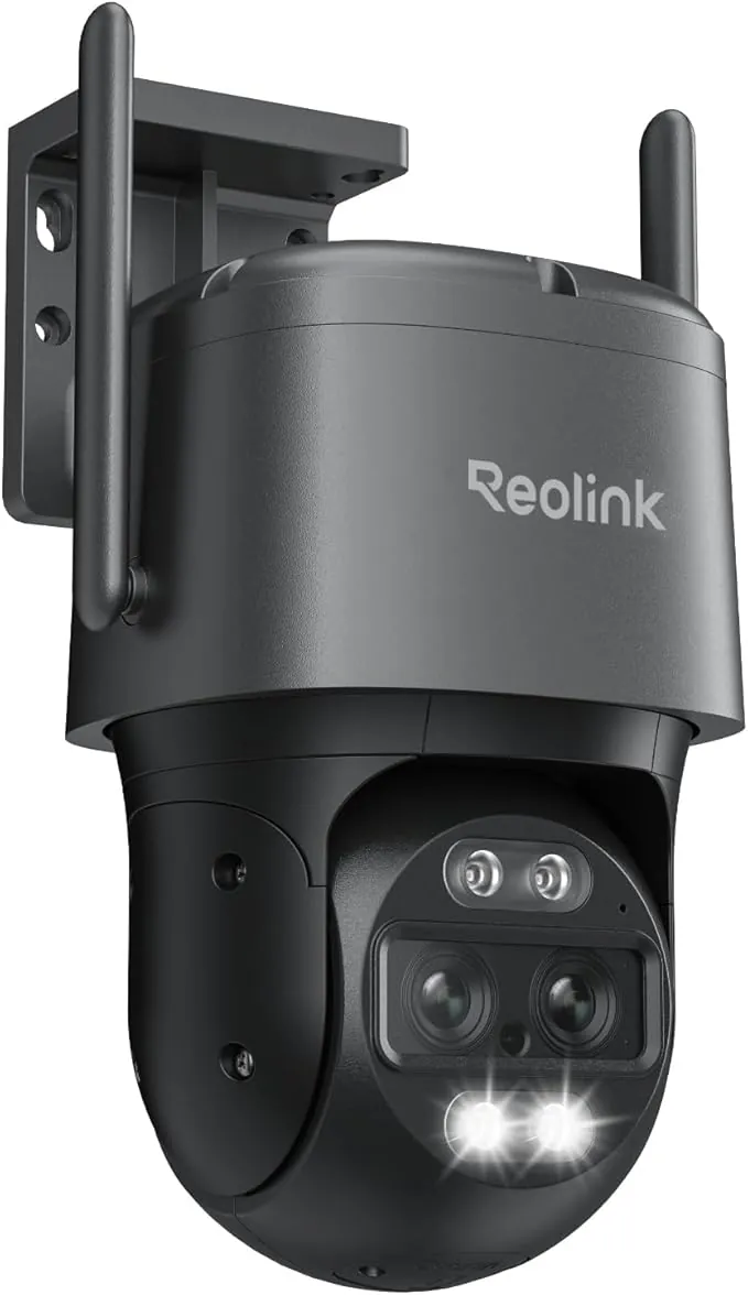 Reolink 4K Wi-Fi 6 PTZ Camara Vigilancia WiFi Exterior con Doble Lente, Zoom Híbrido 6X, Detección de Personas/Vehículos/Animales, Seguimiento Automático, Visión Nocturna en Color, TrackMix WiFi Gris