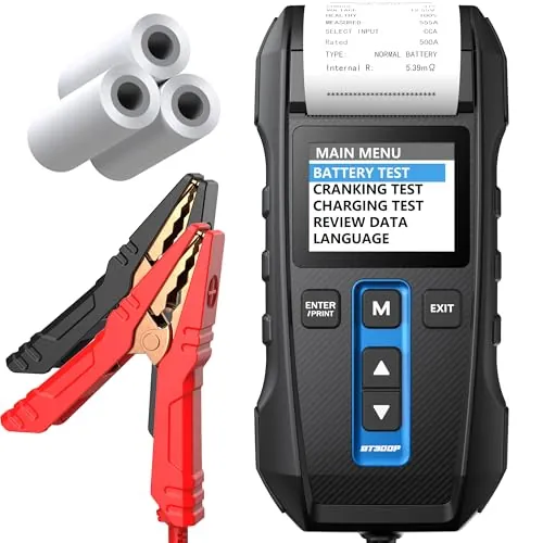 TOPDON BT300P Comprobador de Baterías 12V 24V con Impresora Integrada