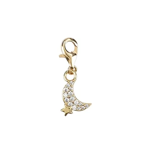 Depesche 11785-105 Charms Exprésate - Colgante para Collares y Pulseras, Luna, Dorado, como pequeño Regalo